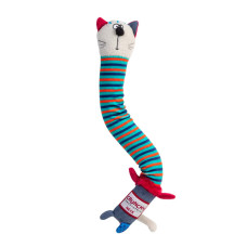 Іграшка GiGwi Crunchy для собак Кіт з хрусткою шиєю і пищалкою, текстиль, пластик 28 см