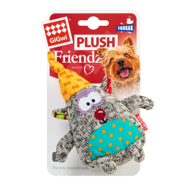 Іграшка GiGwi Plush для собак Ведмідь з пищалкою, текстиль 10 см