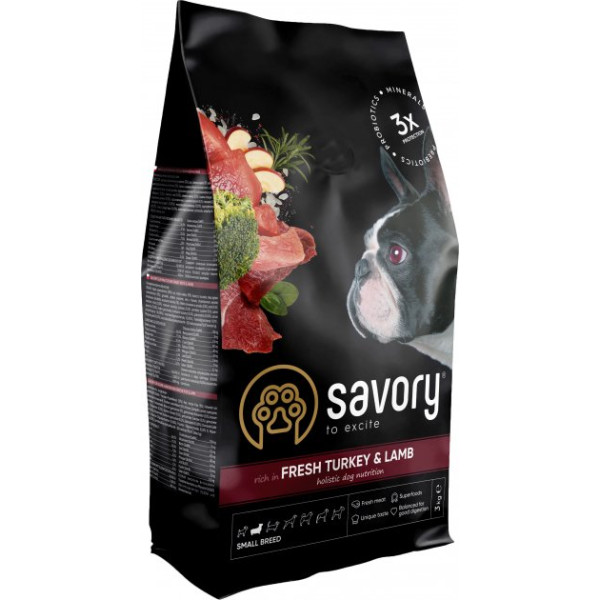 Сухий корм Savory Fresh Turkey & Lamb для собак малих порід смак індички та ягня 3 кг