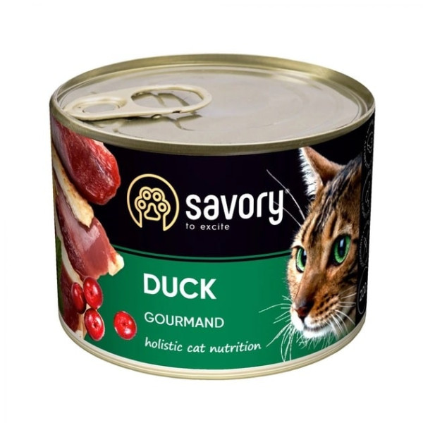 Вологий корм Savory Duck для котів смак качки 200 г