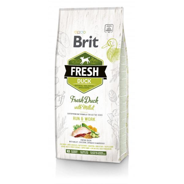 Сухий корм Brit Fresh Active Run & Work для активних дорослих собак з Качкою та пшоном 2.5 кг