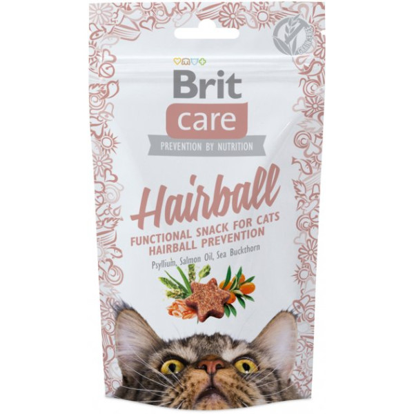 Ласощі Brit Care Hairball для кішок профілактика утворення грудок шерсті смак качки 50 г