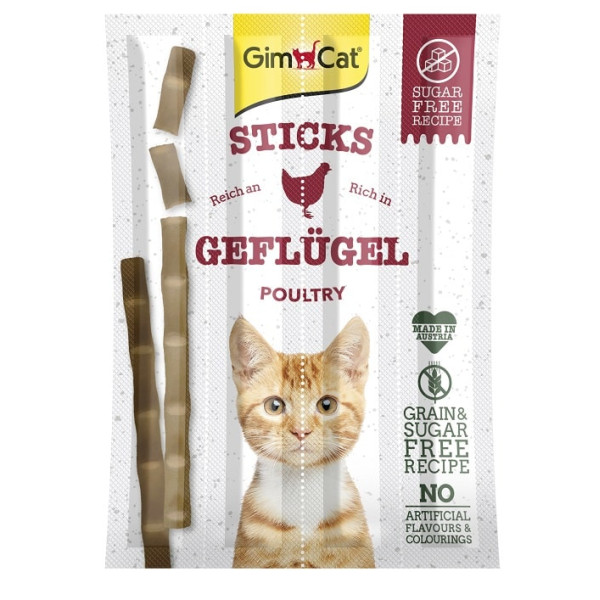 Ласощі GimCat grain-free для котів палички з м'ясом птиці  4 шт по 5 г