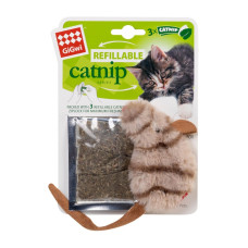 Іграшка GiGwi Catnip для котів Мишка з котячої м'ятою, штучне хутро, котяча м'ята 10 см