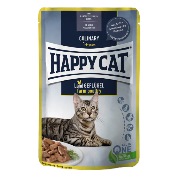 Вологий корм Happy Cat (Хаппі Кет) Culinary Land Geflügel Pouch для котів птах