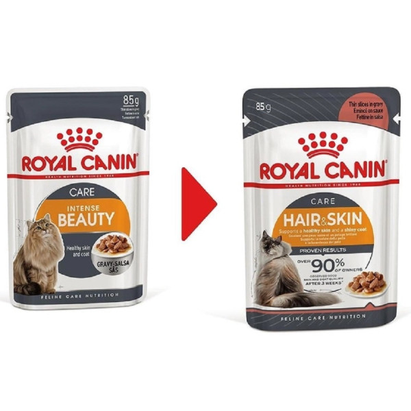 Вологий корм Royal Canin (Роял Канін) Intense Beauty для котів краса шерсті (шматочки в соусі) 85 г