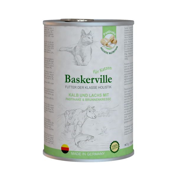 Вологий корм Baskerville (Баскервіль) Holistic Kalb und Lachs для котів Телятина та лосось 400 г