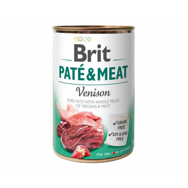 Вологий корм Brit Care Pate & Meat Venison для собак смак оленини 400 г