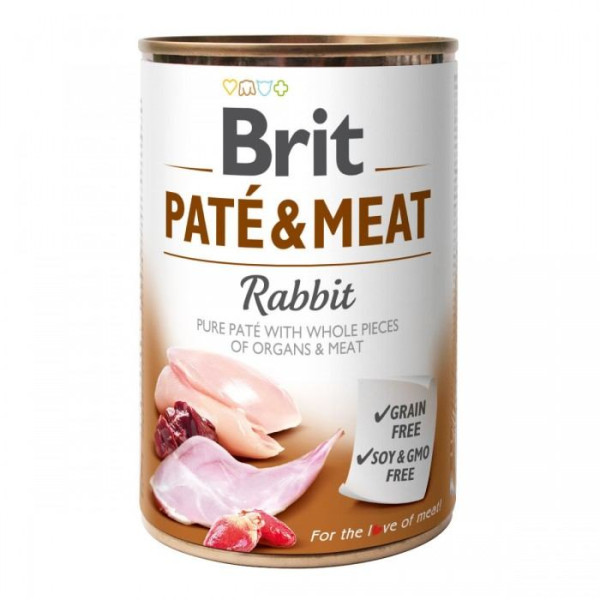 Вологий корм Brit Care Pate & Meat Rabbit для собак смак кролика 400 г